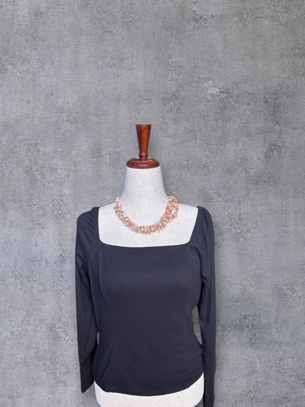 ✨Treasure & Bond Black Square Neck Long Sleeve Top Size L